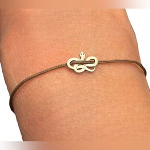***SOLD*** Vanrycke Snake Bracelet Silk Cord Sterling Silver